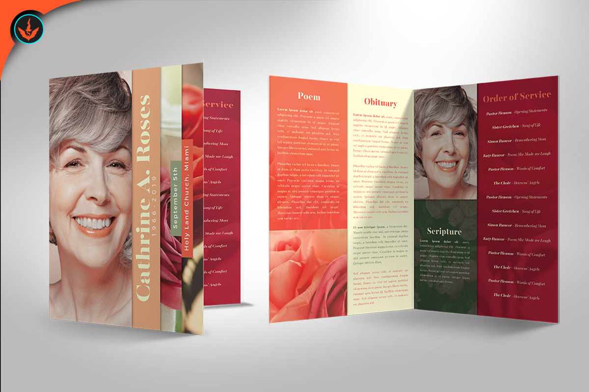 Funeral Program 18 Red Rose Theme, a Brochure Template by SeraphimChris (Photo 3 of 3)