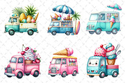 Summer Ice Cream Truck Clipart, an Illustration by Dream Creation (Thumbnail 2 of 6)