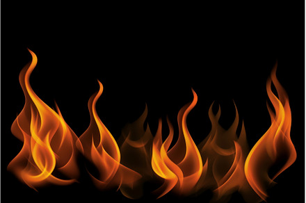 Flames on black background. Generate, an Abstract Photo by Ylivdesign