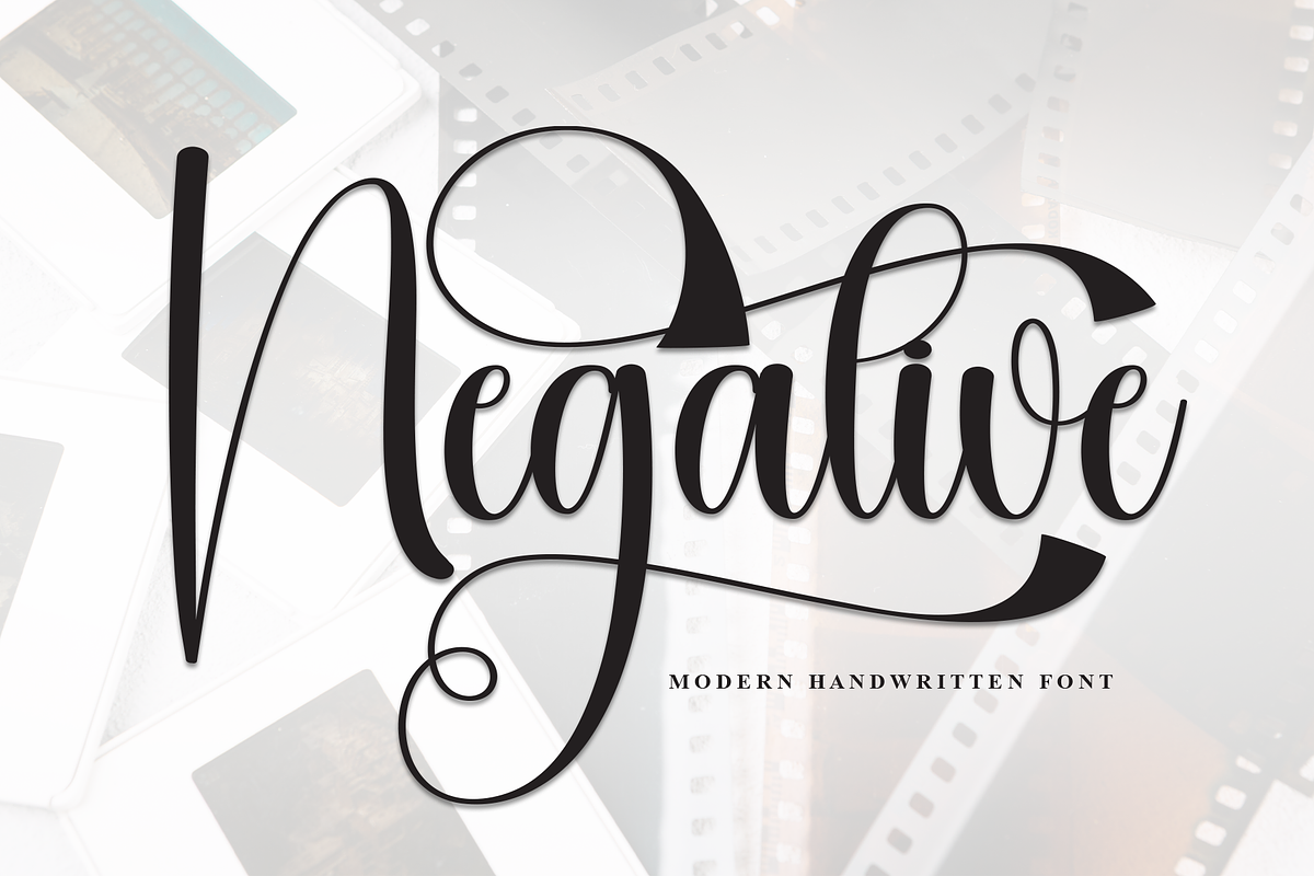 Negative | Script Font, a Handwritten Font by Scratchones (Photo 1 of 9)
