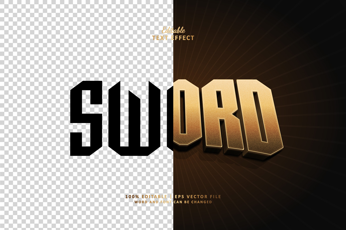 Text Effect Sword, a Layer Style Add-On by Navy Graphic