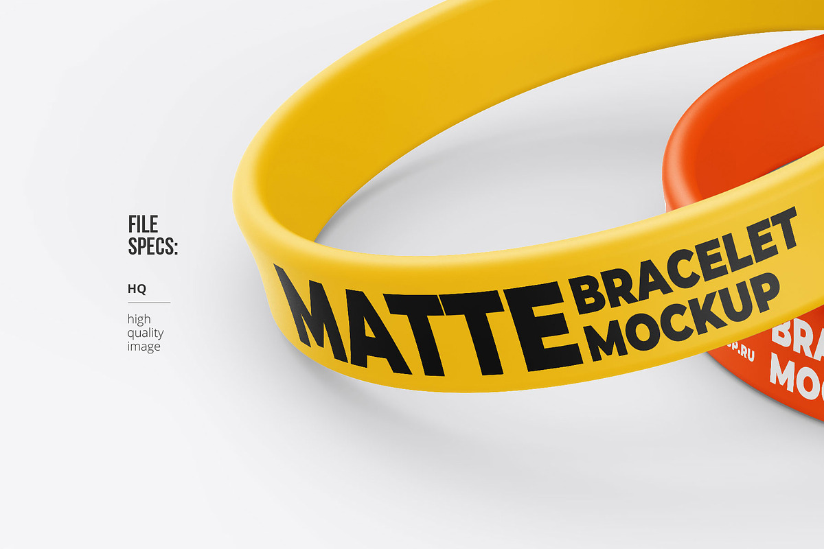 Silicone Wristbands Mockup 4 PSD, a Product Mockup by easymock (Photo 2 of 4)