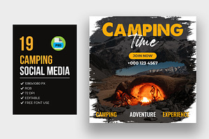 Camping Facebook Instagram Post