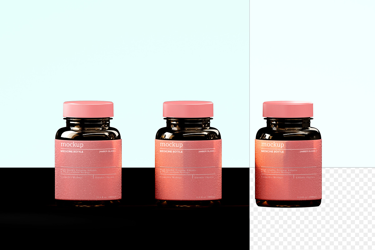 Amber – Medicine Bottle Mockups Trio, a Product Mockup by Zumrod (Photo 7 of 8)