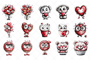 Quirky Valentines Sweets Clipart, an Illustration by SinaCreation (Thumbnail 2 of 7)