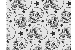 Seamless pattern with skulls