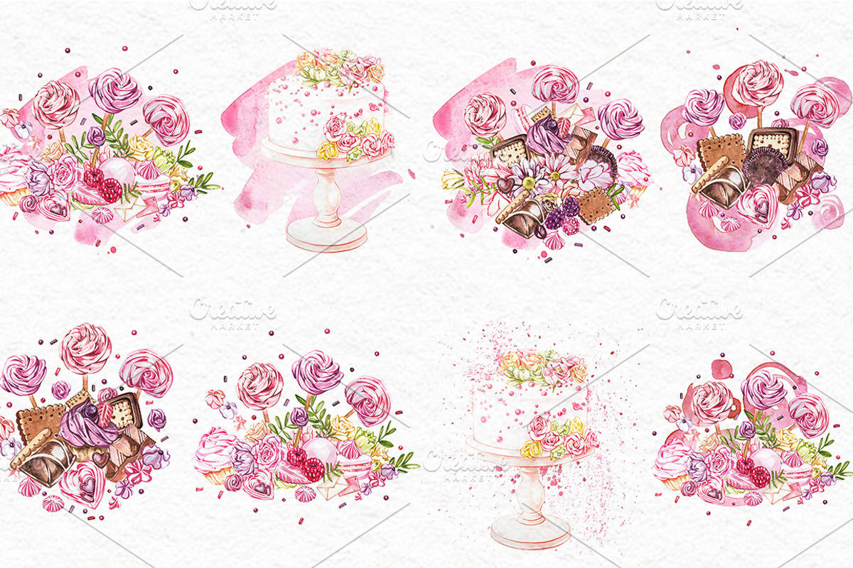 Cakes and sweets illustrations, a Decorative Illustration by Ann Astro (Photo 6 of 17)