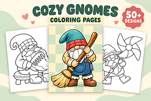 Snug Gnomes Coloring Pages Vol. 2