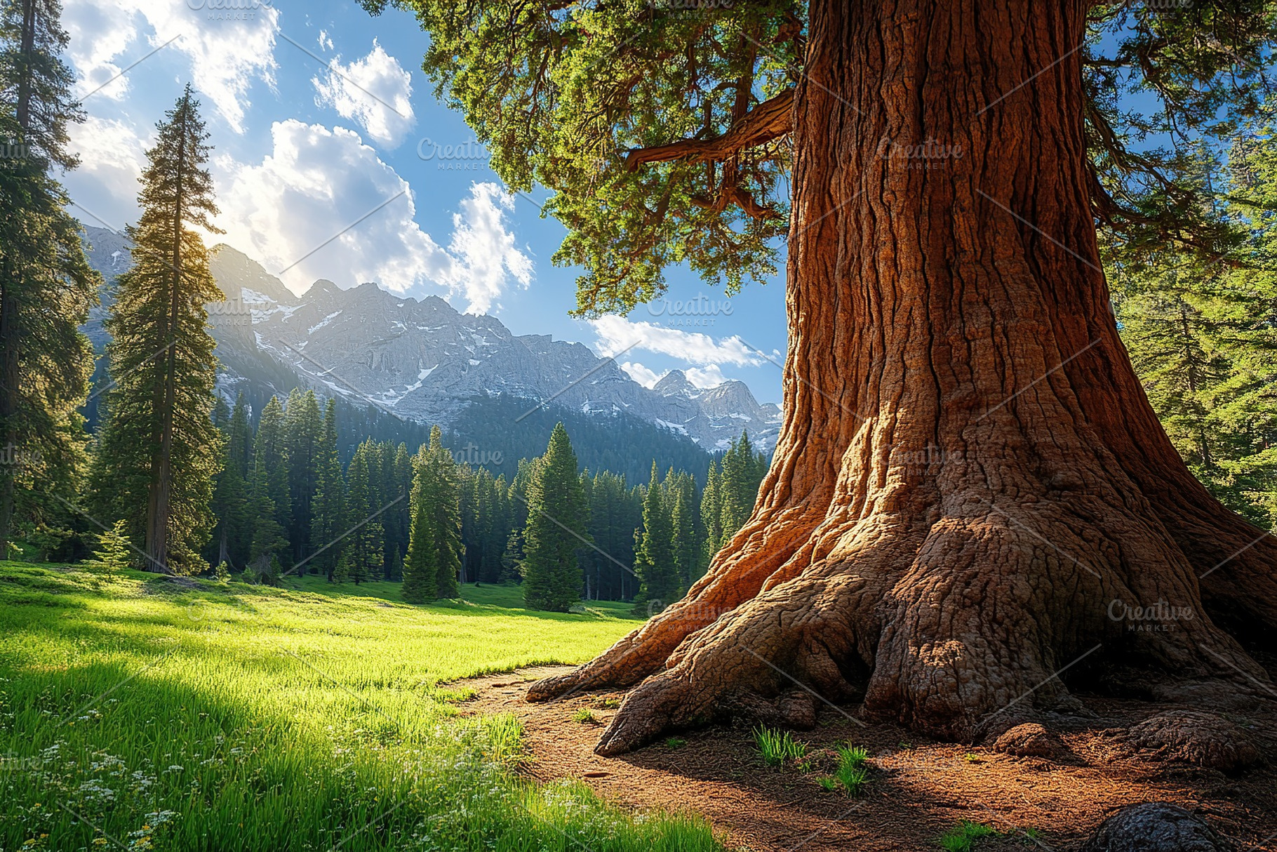 Big sequoia tree in the park, a Nature Photo by AlyaAnd