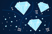 Isolated Vector Shining Diamonds, a Decorative Illustration by UoaHH (Thumbnail 3 of 3)