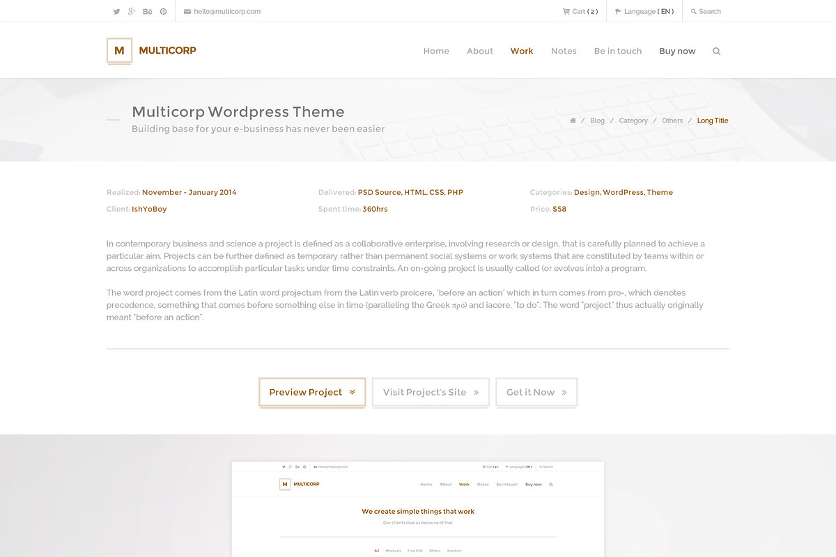 Multicorp - Clean Business WP Theme, a WordPress Template by IshYoBoy (Photo 5 of 10)