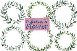 Green Watercolor Leaf Wreaths, an Illustration by Amazin_art