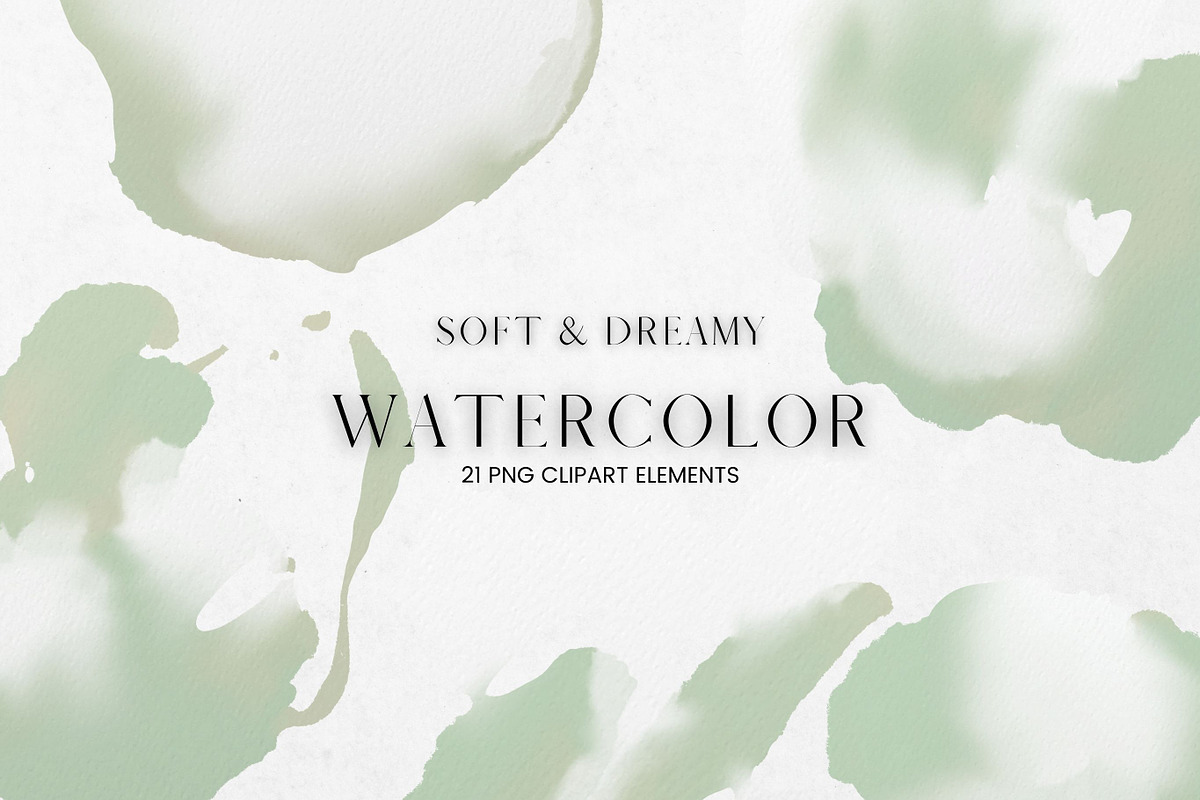Green Watercolour Clip Art, a Decorative Illustration by Pixafied (Photo 1 of 4)