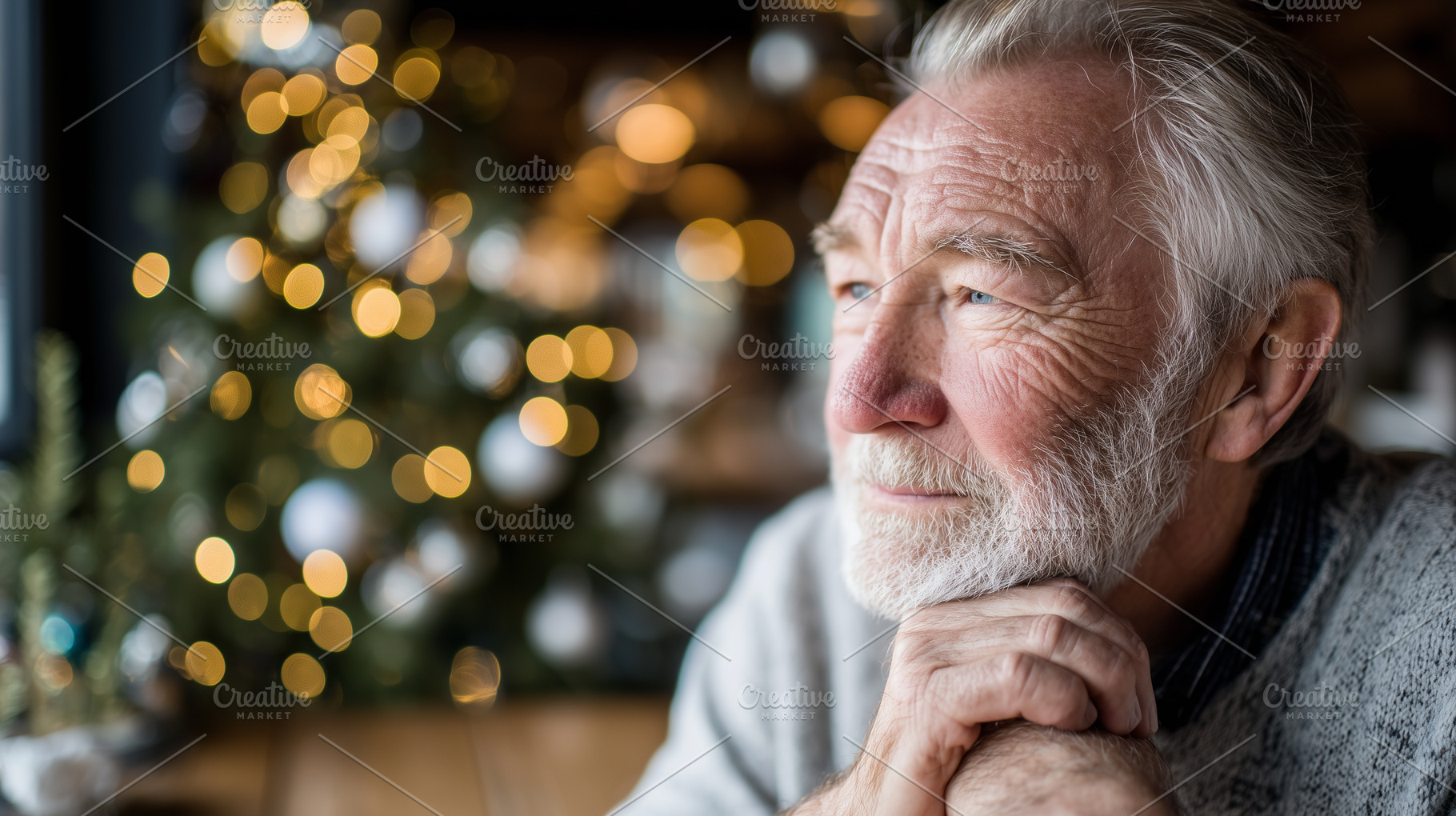Senior man thoughtfully gazing out, a Person Photo by MistyDay