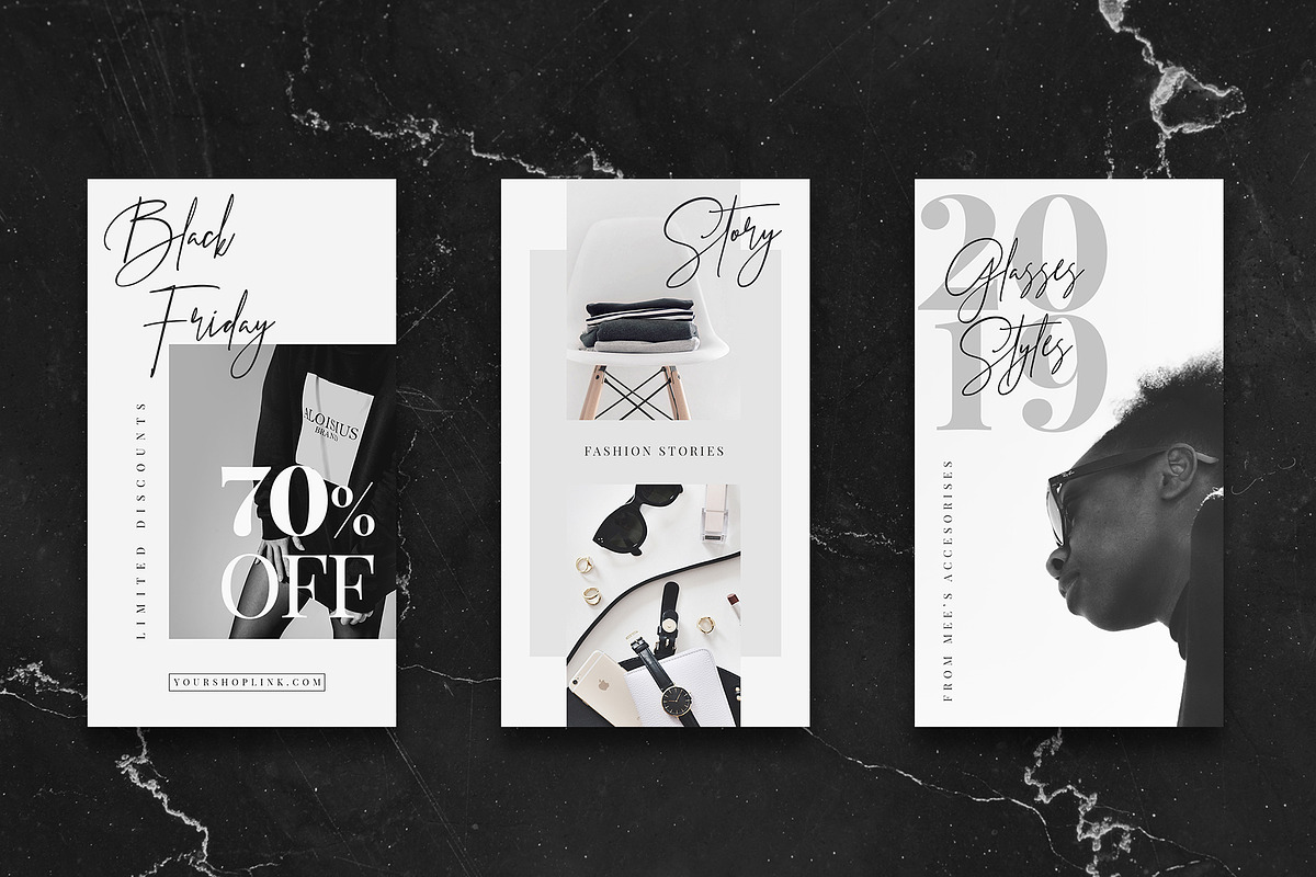 BW Instagram Stories Template/ Store, a Social Media Template by MH Design Template (Photo 8 of 12)
