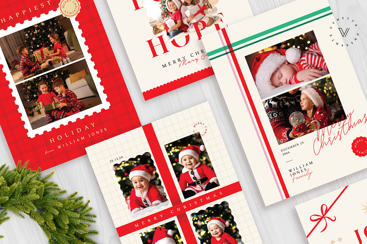 Elegant Modern Christmas Photo Card, a Card Template by Vynetta (Photo 2 of 5)
