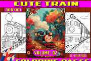 165 Cute Train Coloring Pages Vo2, a Transportation Illustration by BrandlyTemplate (Thumbnail 1 of 4)