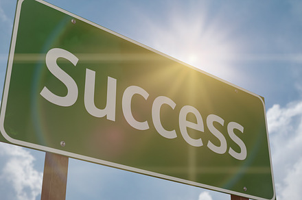 Success Green Road Sign