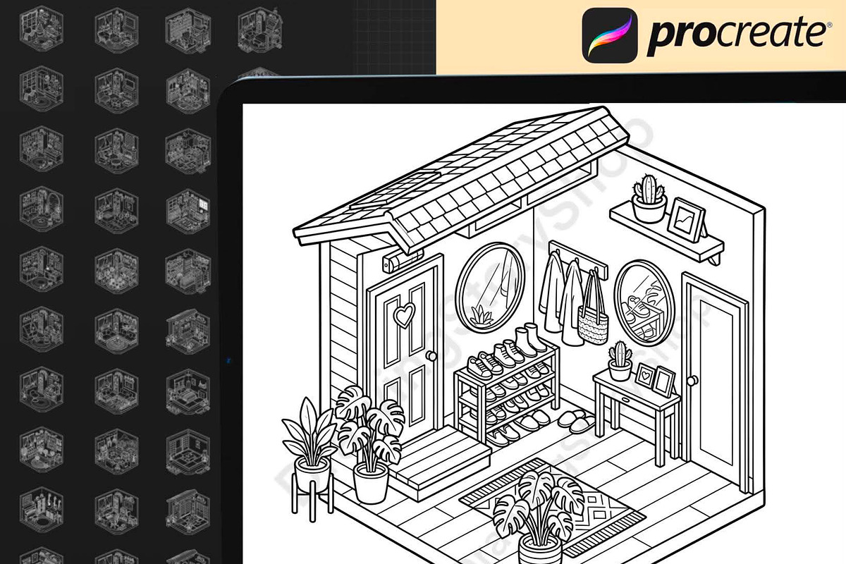 65 Procreate Isometric Stamps, a Brush Add-On by DrawingStoryShop (Photo 5 of 6)
