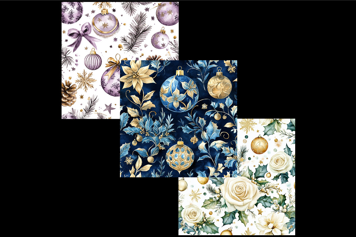 Rococo Christmas Seamless Patterns, a Pattern Graphic by CitraGraphics (Photo 4 of 4)