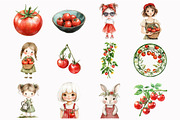 Tomato Girl Clipart, an Illustration by Design Market (Thumbnail 4 of 4)