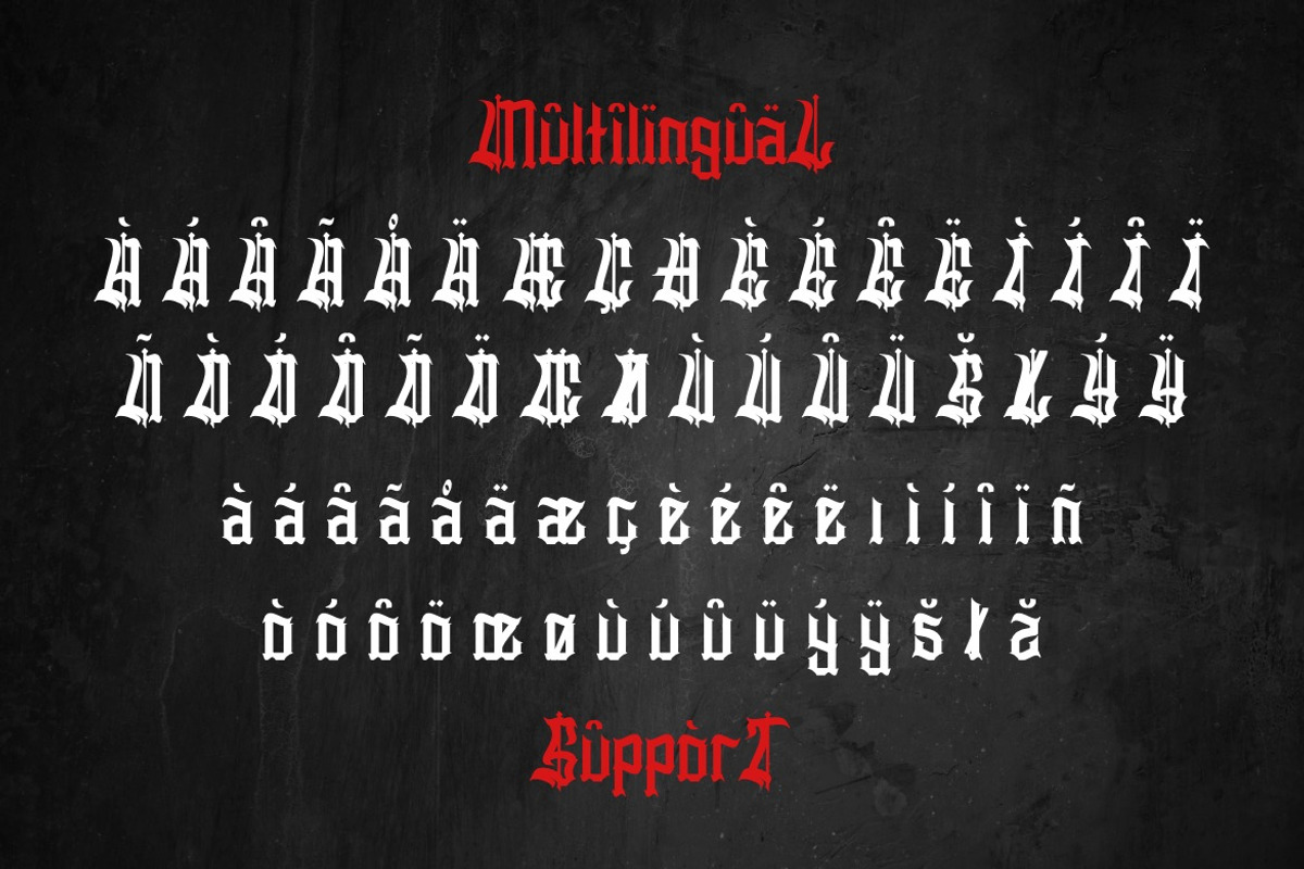 Slithevran - Display Blackletter, a Blackletter Font by Dhabee (Photo 5 of 17)