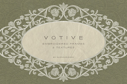 Votive Embroidered Frames & Textures, a Texture Graphic by alonahaidash