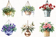 Flower Hanging Plant Vase Clipart, an Illustration by OK Design (Thumbnail 2 of 5)
