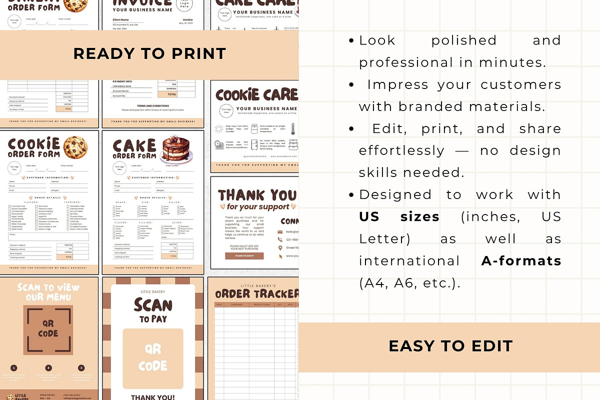 50+ Bakery Business Canva Templates, a Stationery Template by Anna Design Studio (Photo 4 of 14)