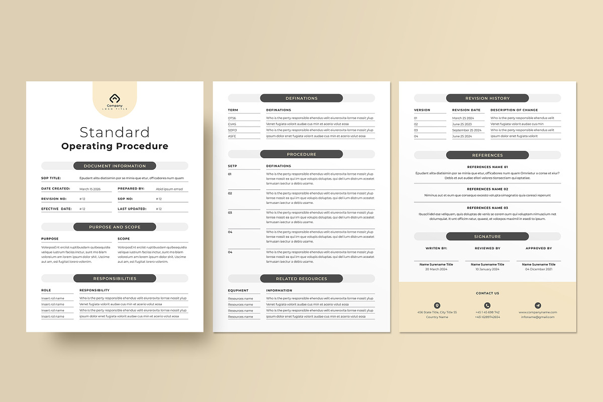 SOP Template, A4, US Letter, a Stationery Template by Niofix (Photo 3 of 7)