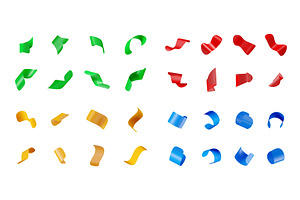 3D set of many colorful ribbons, an Illustration by Abscent