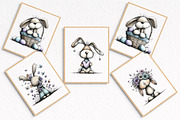 Watercolor Easter Bunny Clipart, an Illustration by Watercolor design (Thumbnail 7 of 7)