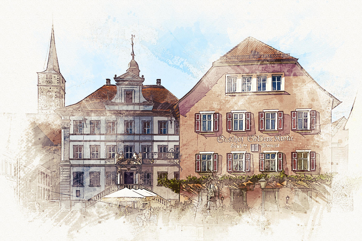 Urban Watercolor Photoshop Effect, a Brushes & More by INTENTFX (Photo 12 of 26)
