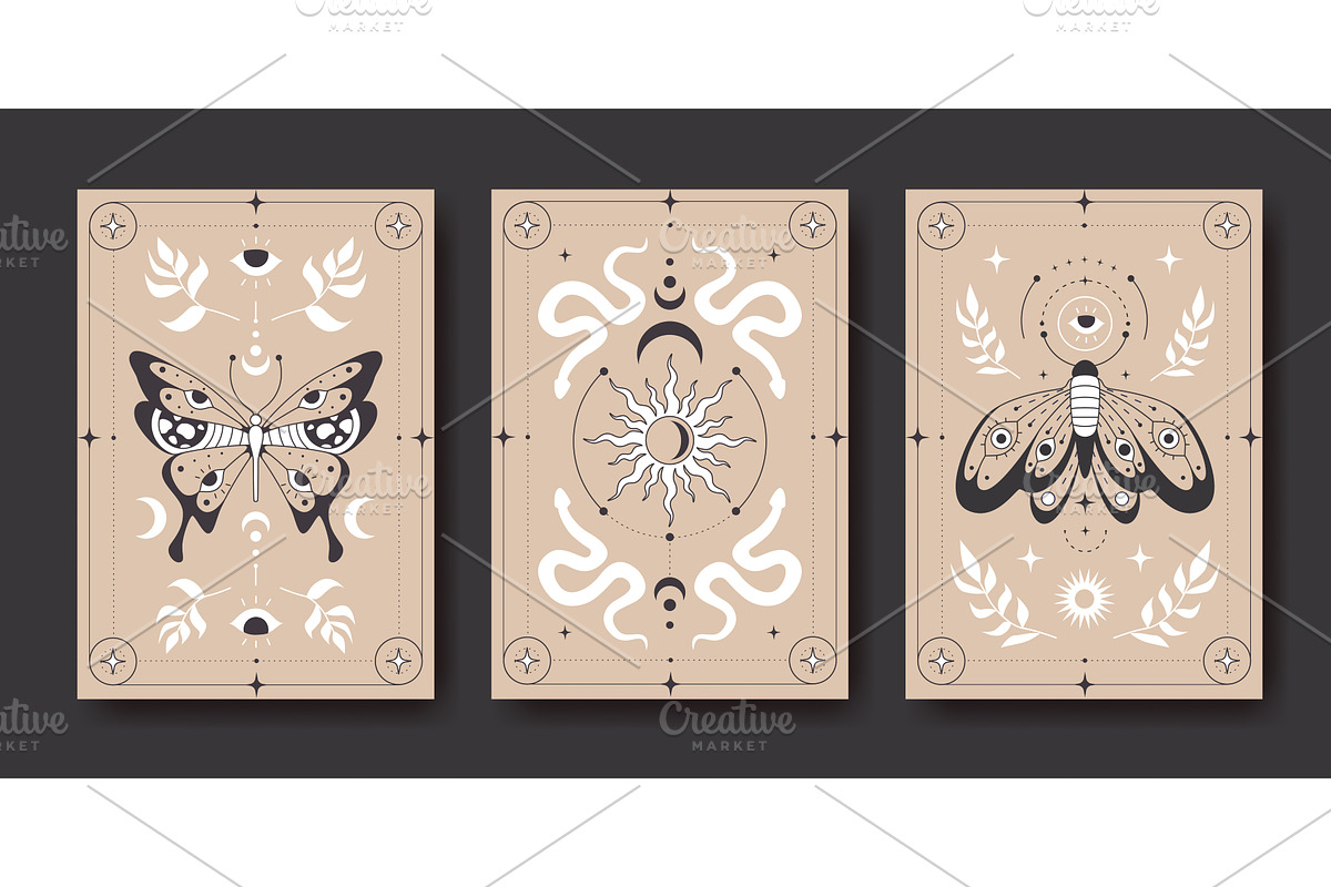 Boho mystic poster designs with, an Animal Illustration by art PVP - market