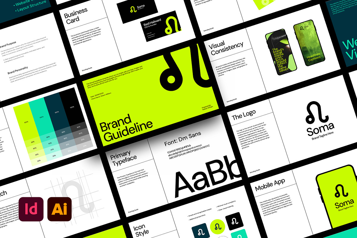 Soma | Brand Guidelines Template, a Presentation Template by Artisan Vibes (Photo 1 of 8)