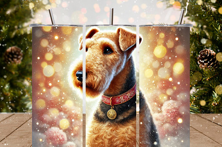 Airedale Terrier Christmas Tumbler 2