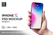 iPhone X Mockup version 3, an iPhone Mockup by Mockup Store (Thumbnail 1 of 3)