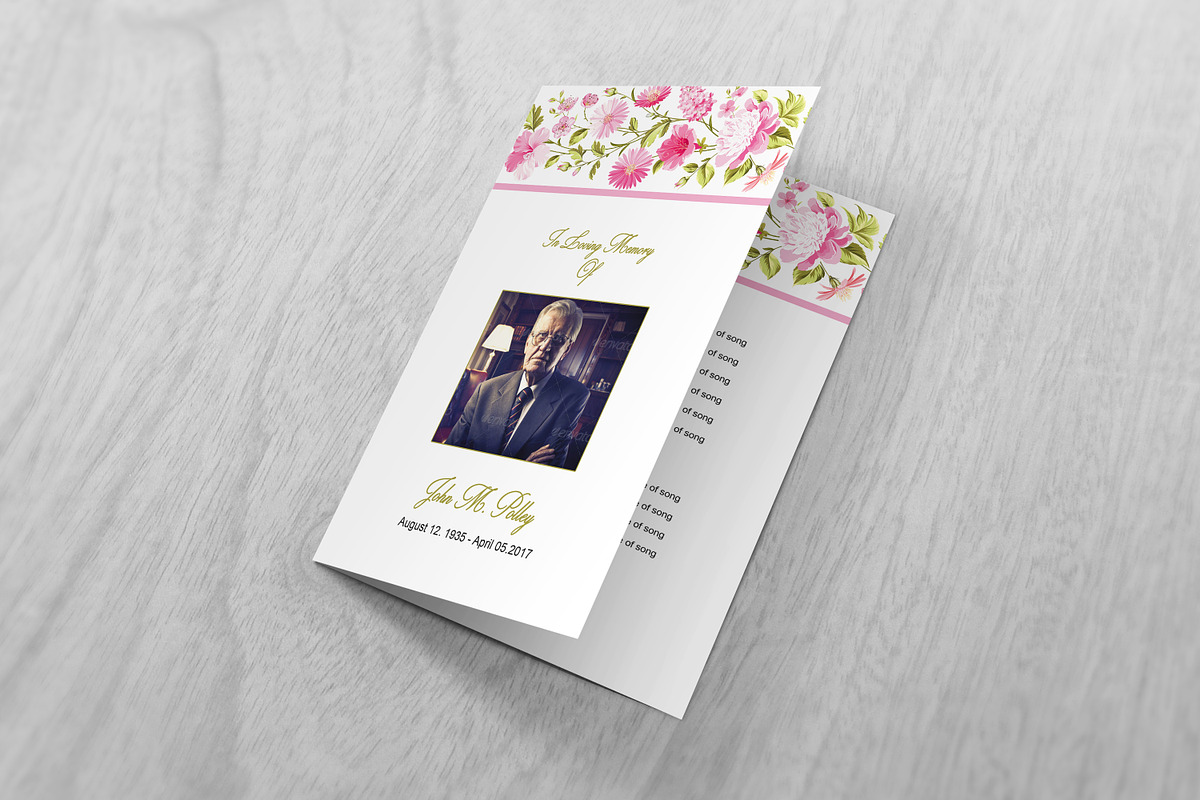 Funeral Program Template Flower, a Brochure Template by Madhabi Studio (Photo 3 of 5)
