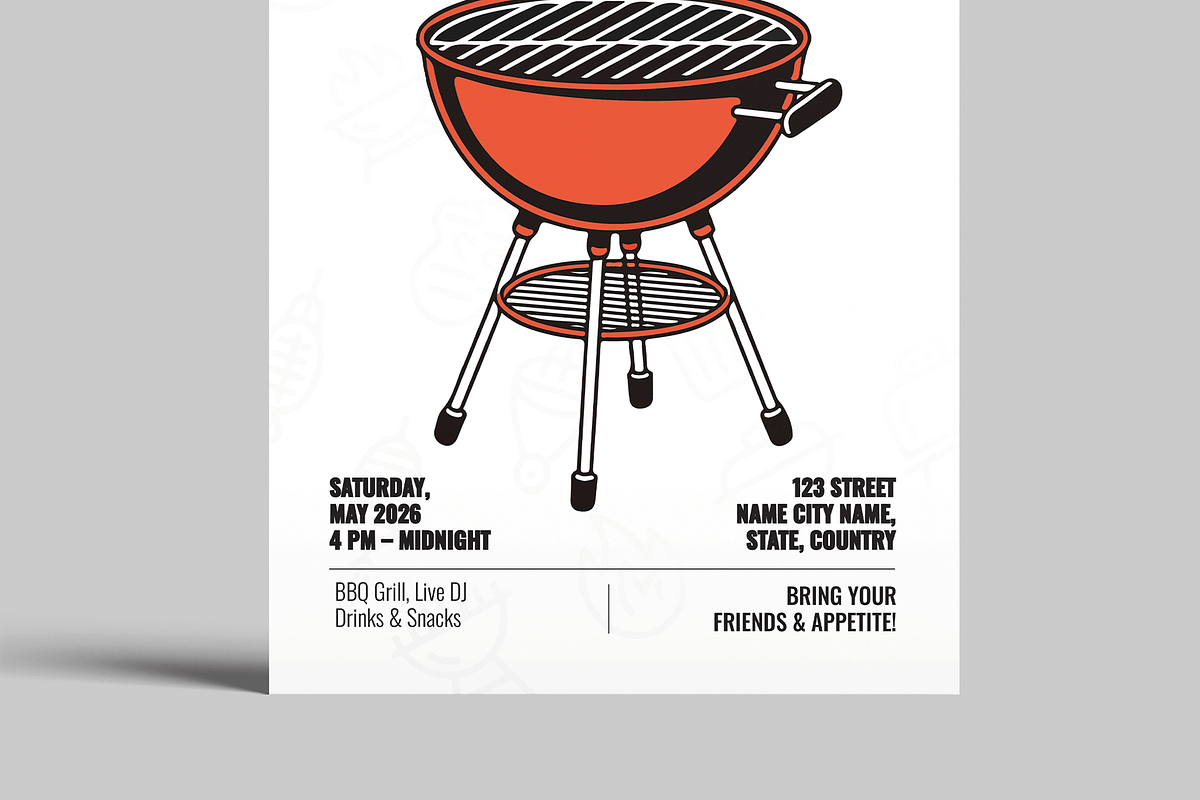 Cookout Flyer Creative Layout, a Flyer Template by MightyDesign (Photo 5 of 8)