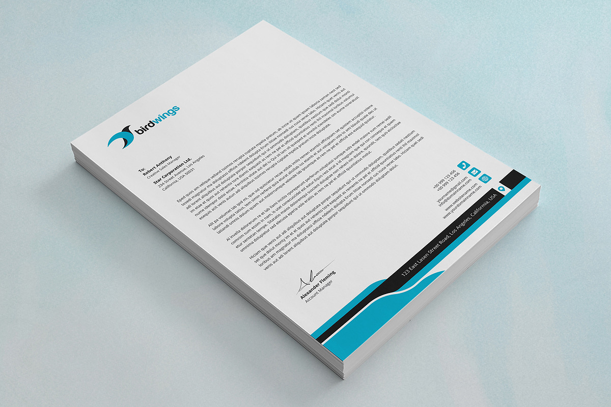 Letterhead Template, a Stationery Template by DesignDevisers (Photo 5 of 10)