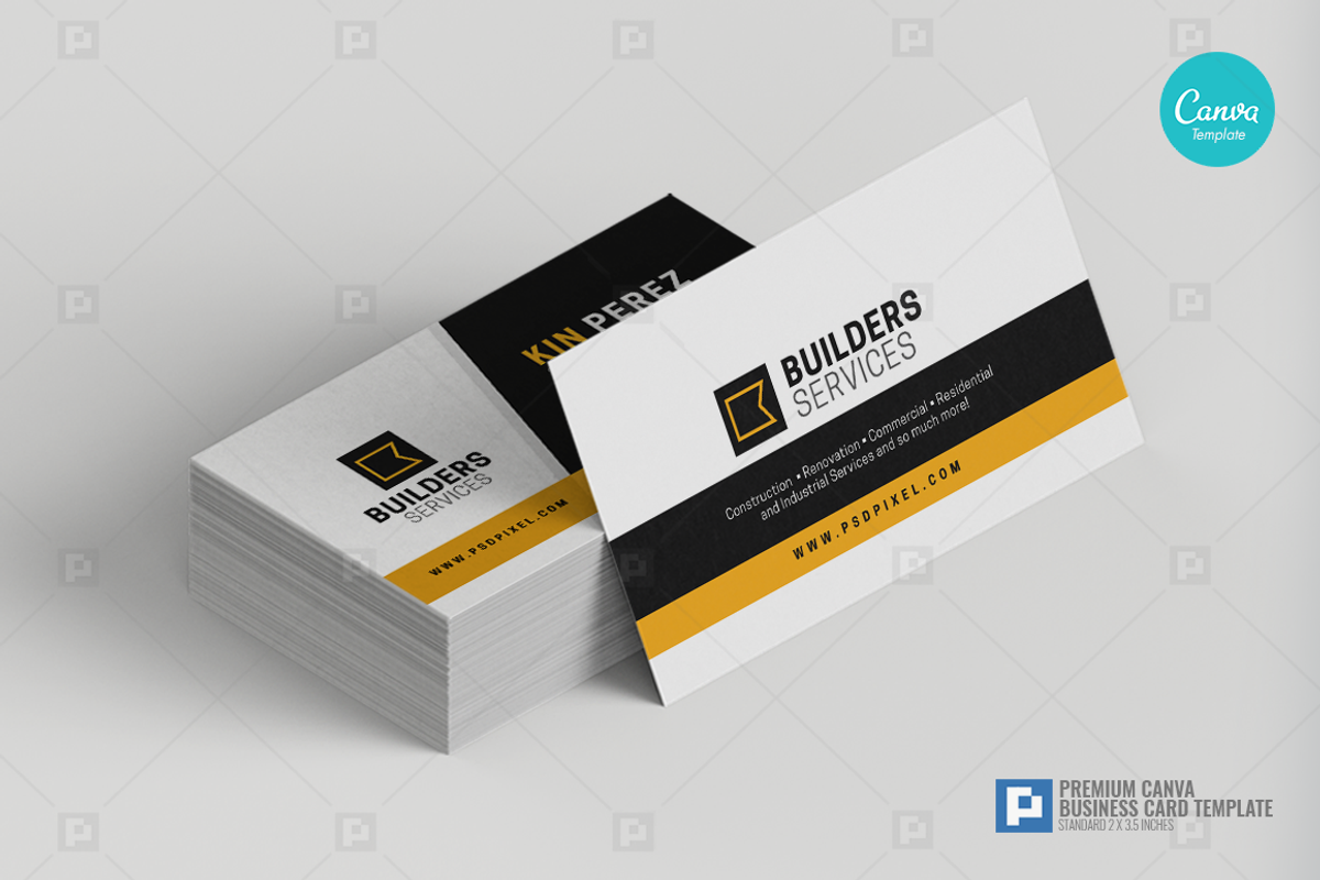 Construction Canva Business Card 01, a Business Card Template by PSDPixel (Photo 3 of 4)