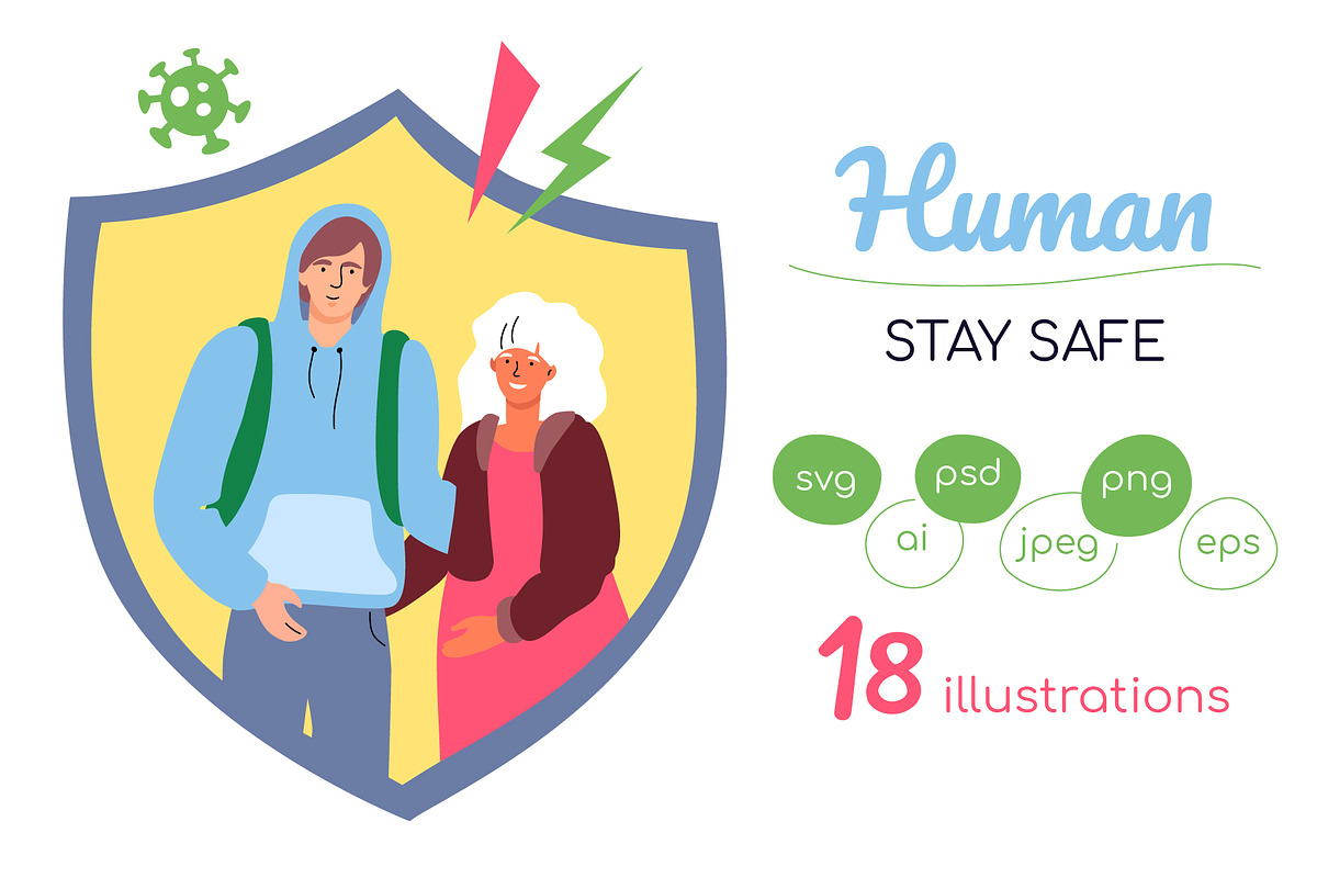 Human - Stay Safe Illustrations, a Templates & Theme by Boyko Pictures (Photo 1 of 14)