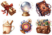 Cute Magic School Watercolor Clipart, an Illustration by Libby Wishes (Thumbnail 4 of 12)