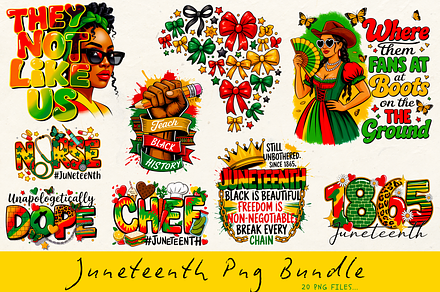 Juneteenth Trendy PNG Bundle