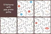 Animal paw prints seamless patterns, a Pattern Graphic by InkySplash (Thumbnail 3 of 3)