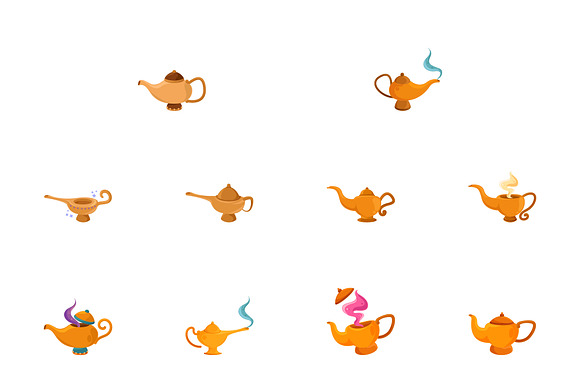 Magic Lamp Illustration Set preview 2