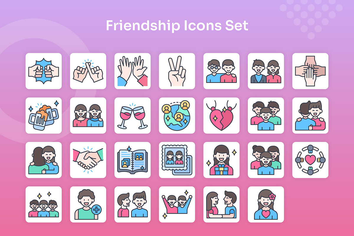 Friendship Icons Set - Filled Line, an Icon by Kmg Design (Photo 2 of 2)
