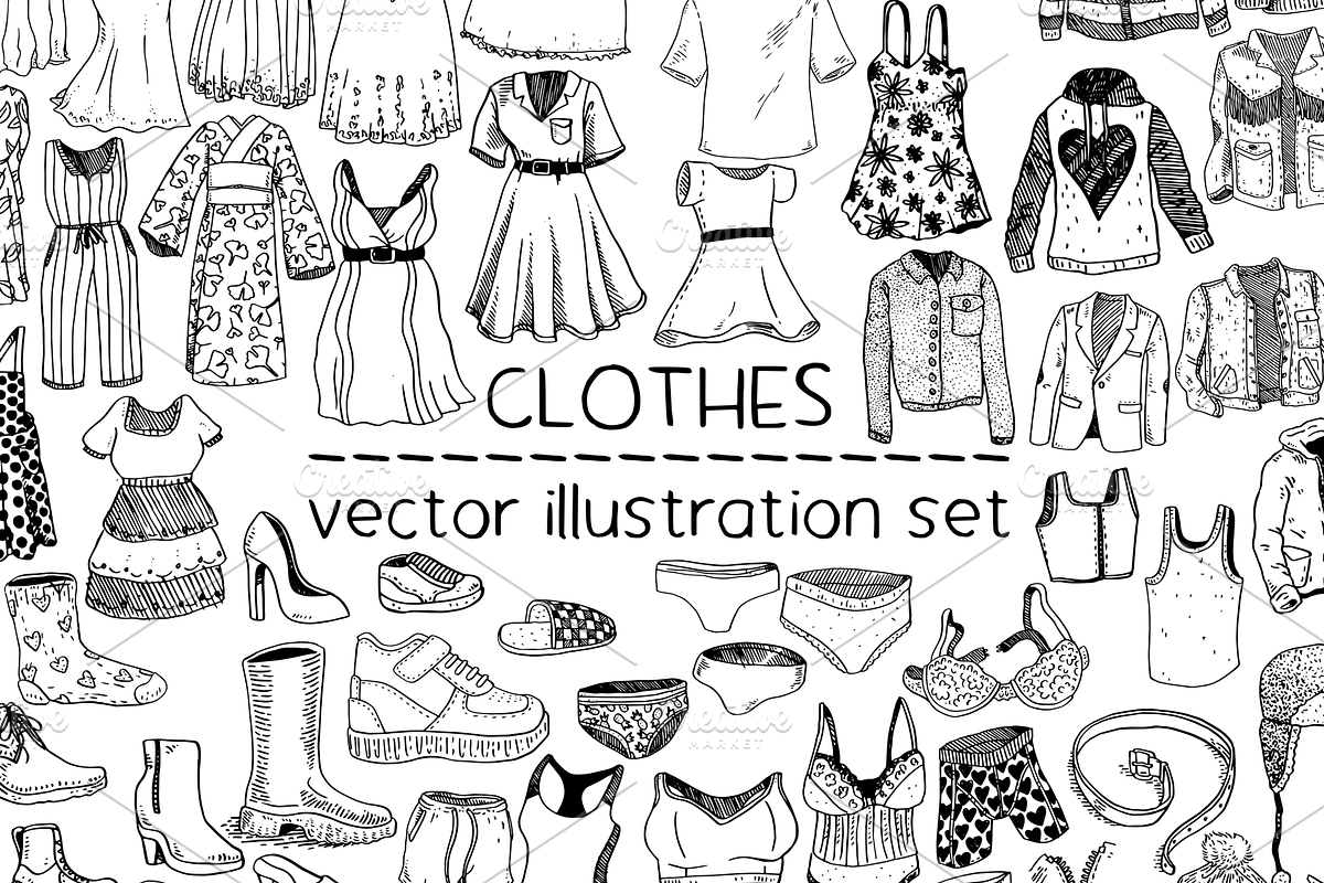 Clothes - vector illustrations, an Object Illustration by Renée from Studio neetje (Photo 1 of 4)