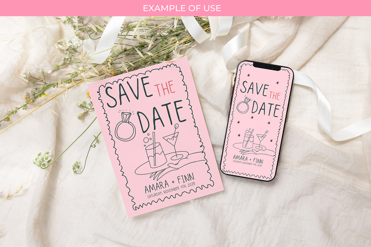 60 Whimsical Hand-Drawn Wedding PNG, a Decorative Illustration by Chantelle T Illustrations (Photo 5 of 8)