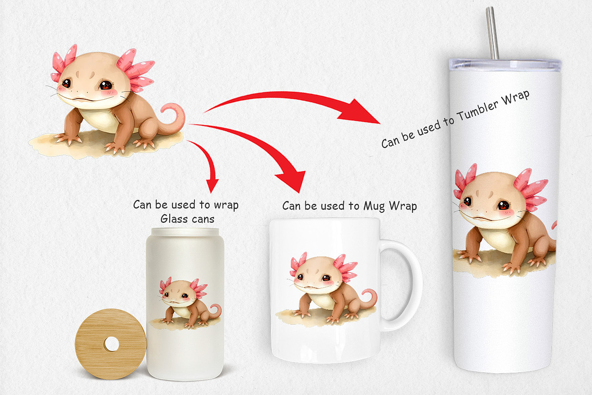 Watercolor Clipart Axolotl Wildlife, a Graphic by Artnoy (Photo 4 of 5)